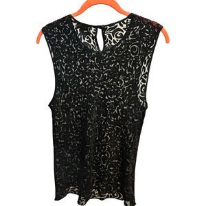 Vintage Christian Dior Black Lace Top Sleeveless Sheer New York Size Medium